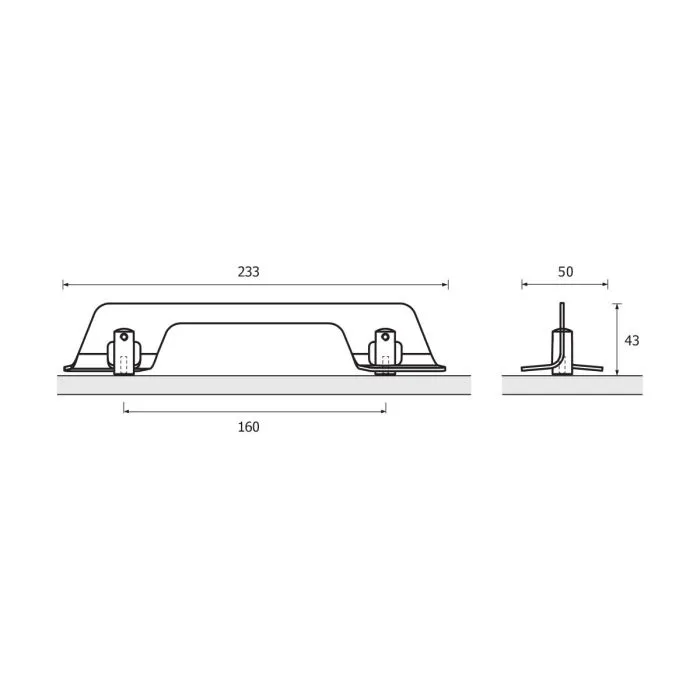 MEUBELGREEP CECINA  ASMAAT 160 MM (BLAUW / INOX GEBORSTELD)